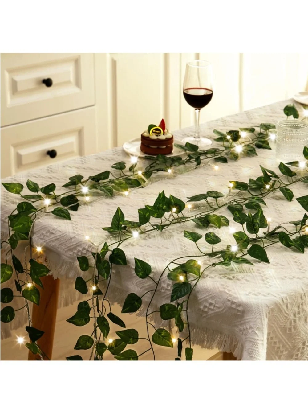 Fairy Light Vine Curtain - Green Leaf String Lights